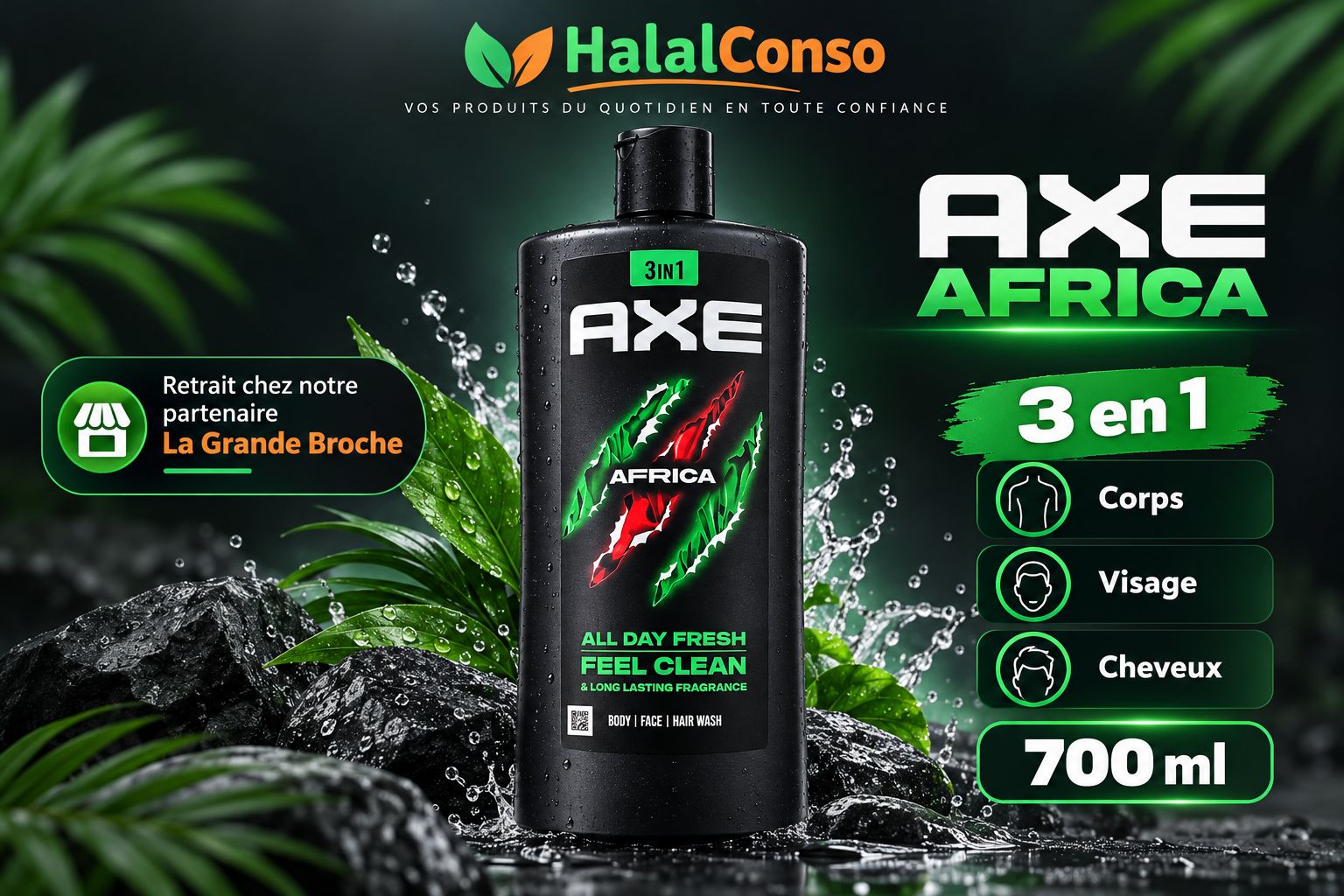 🔥 AXE Africa 3-en-1 – 700 ml